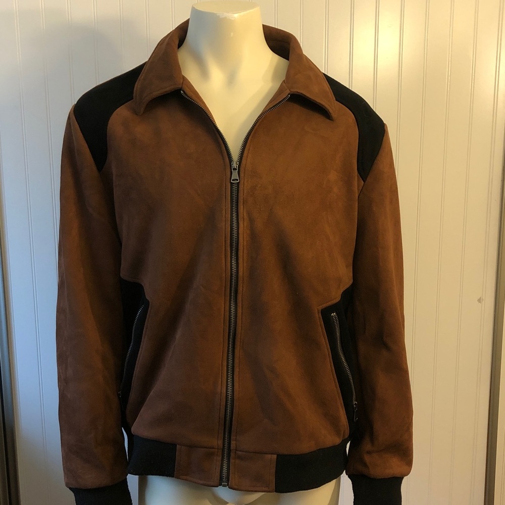 Men’s INC International Concepts Faux Suede Biker Bomber Jacket